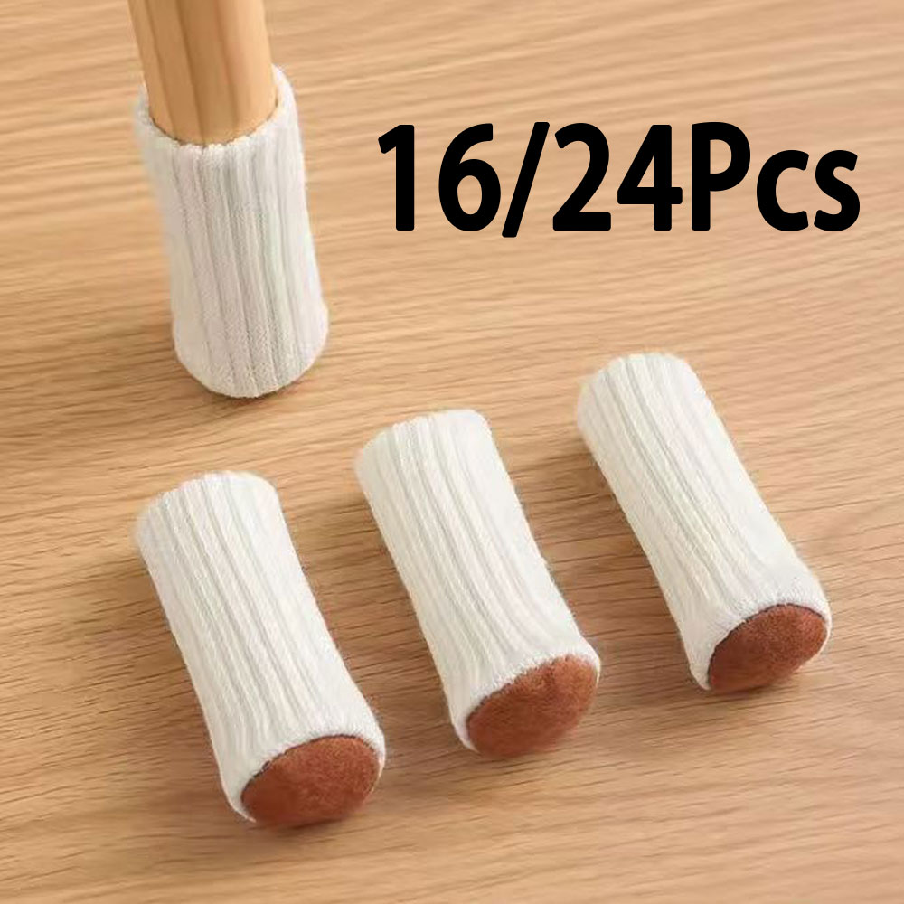 Furniture Hardware Feet - 16/24 個椅子脚ソックスニット家具足フロアプロテクター滑り止めパッドサイレント厚みのあるテーブル椅子脚ソックスカバー