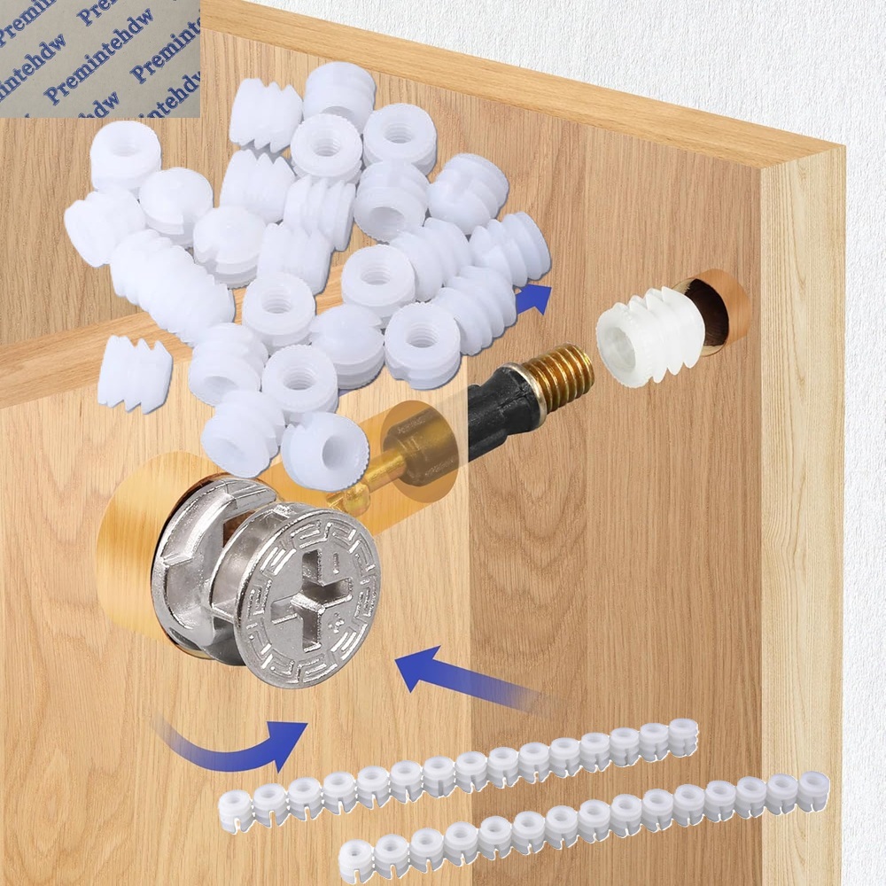 Cam Lock Nut - 1000個入り プラスチック亜鉛M6インサートナット K/Dキャビネットカムボルト接続用