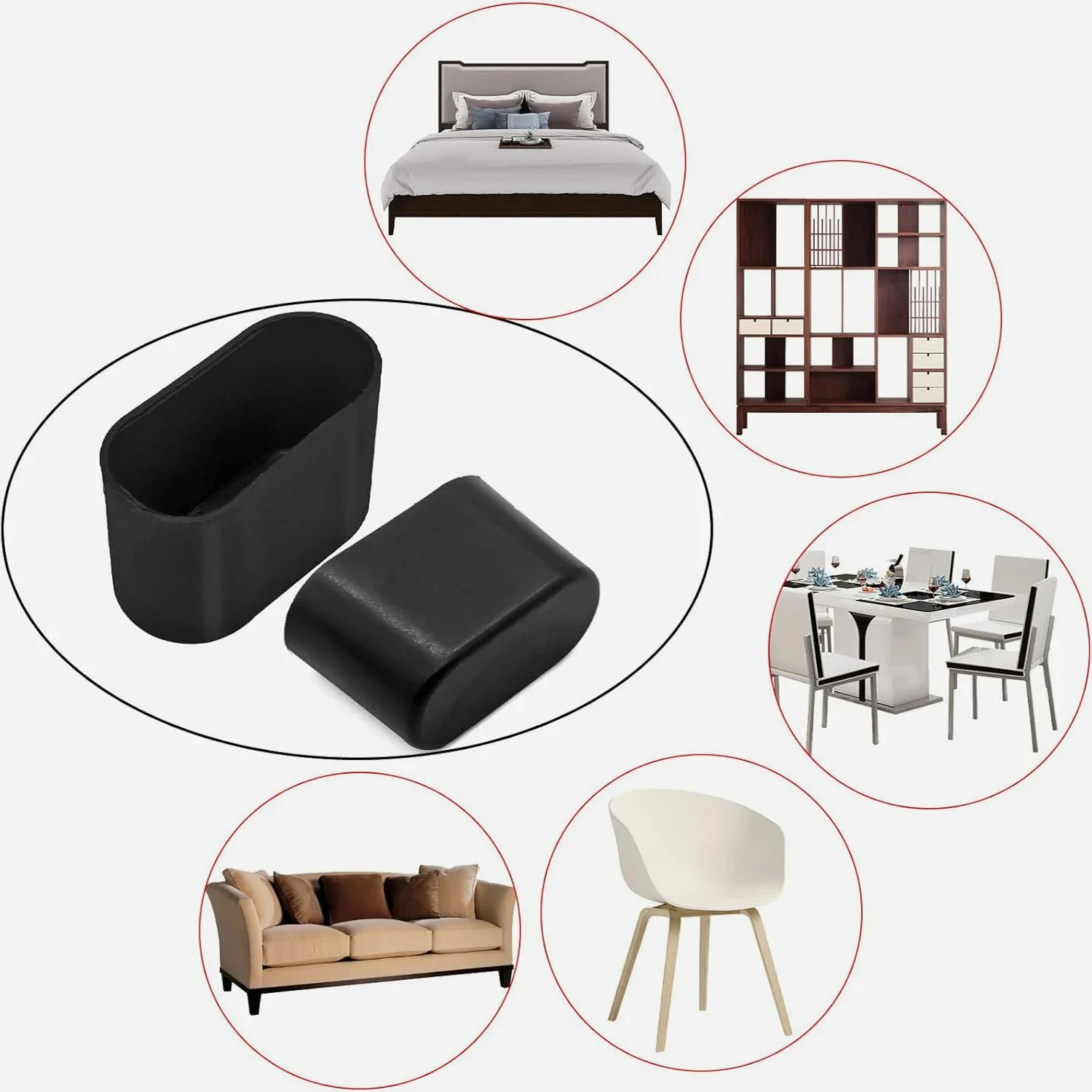 4-32個のシリコン楕円形椅子脚カバー、滑り止めテーブルフッ - Furniture Hardware Feet のレビューと価格
