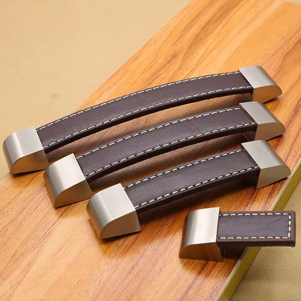 1個入りブラウンソフトレザーキャビネットハンドル、単穴亜鉛合 - Furniture Hardware In China のレビューと価格