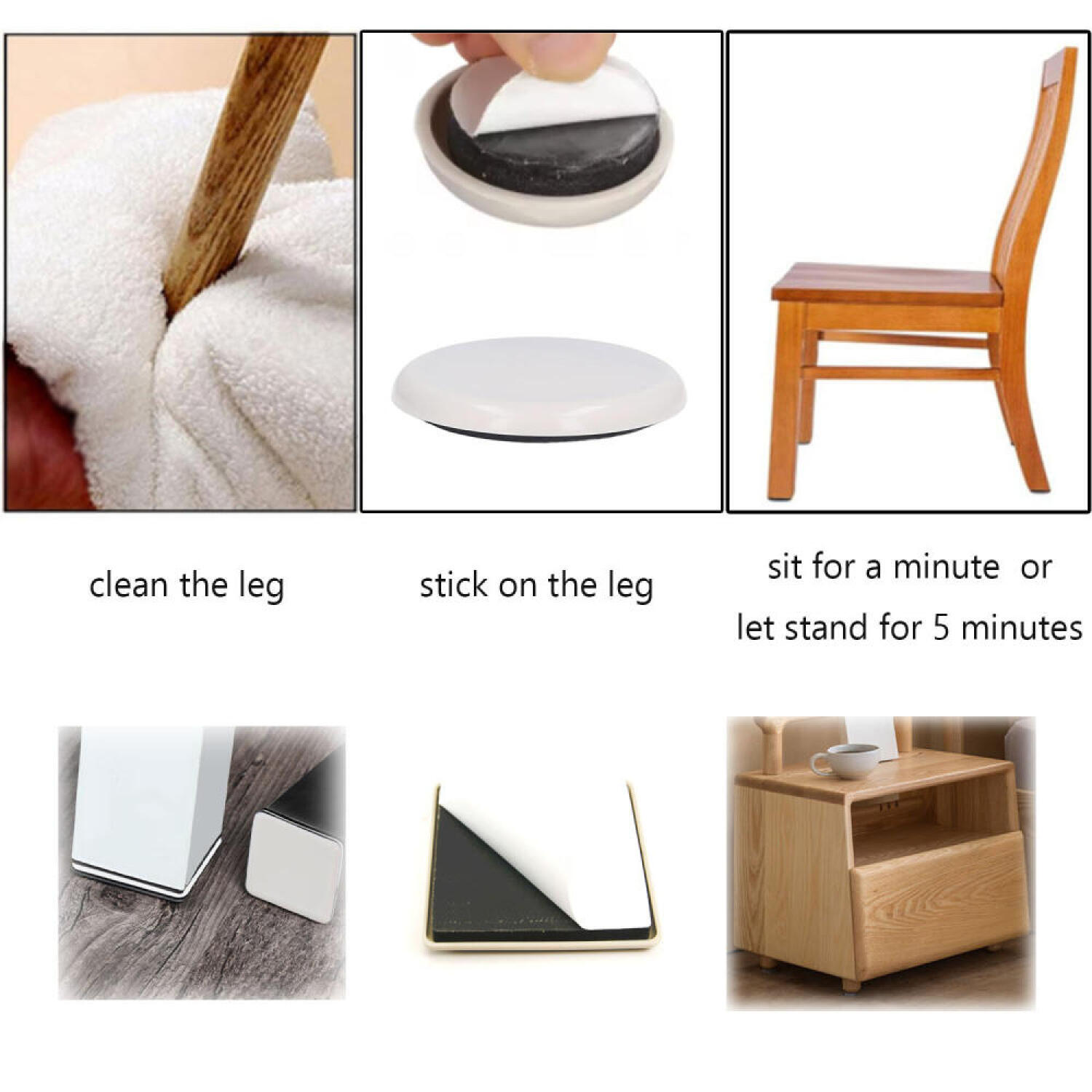 24/16/8/4個入り 自己粘着式家具スライダーパッド、厚 - Furniture Hardware Feet のレビューと価格
